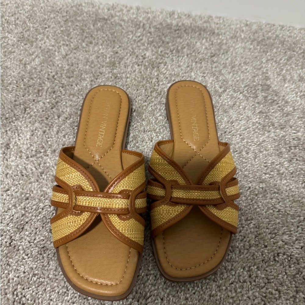 Crown Vintage Tan and Brown Sandals
